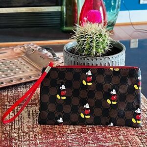 Disney Mickey Mouse Print Wristlet NWOT